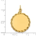 thumbnail image 2 of 14k Plain .013 Gauge Circular Engravable Disc with Rope Charm in 14k Yellow Gold, 2 of 2