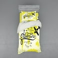 thumbnail image 2 of Ambesonne Adventure Bedding Set 4 Pcs, World Map Airplane, Queen, Yellow Black, 2 of 3