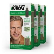 Just For Men Shampoo-in Hair Dye for Men, H-15 Dark Blond/Lightest Brown, 3 Pack