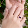 thumbnail image 6 of Natural Amethyst Rose Tone Silver Size-9 Art Deco Round Vintage Style Filigree Design Halo CZ Wedding Engagement Ring For Women 925 Sterling Silver Gifts For Her, 6 of 6