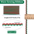 thumbnail image 2 of 19 Yards Rick Rack Trim RIC Rac Wave Bending Fringe Ribbon 1/4 Inch Two Tone Zig Zag Red Green Woven Fabric, 2 of 7