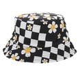 thumbnail image 2 of MasteelfCA Chapeau Seau à Damier pour Femmes Double Face Protection Solaire Mode Extérieur, 2 of 7