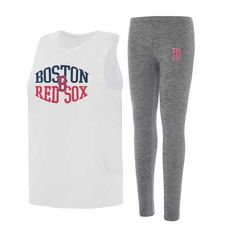 Women s Concepts Sport Charcoal/White Boston Red Sox Contend Tank & Leggings Set