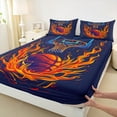 thumbnail image 3 of Manfei Basketball Sports Queen Sheet Sets,Ball Game Gaming Flat Sheet,Deepblue Orange Queen Fitted Sheet For Boys Teens,Ultra Soft Home Decor,4 Pieces, 3 of 7