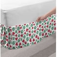 thumbnail image 2 of Melon Bed Skirt, Summer Love Themed Pattern with Round and Heart Shaped Watermelons, Elastic Bedskirt Dust Ruffle Wrap Around for Bedding Decor, 4 Sizes, Dark Coral Forest Green, by Ambesonne, 2 of 2