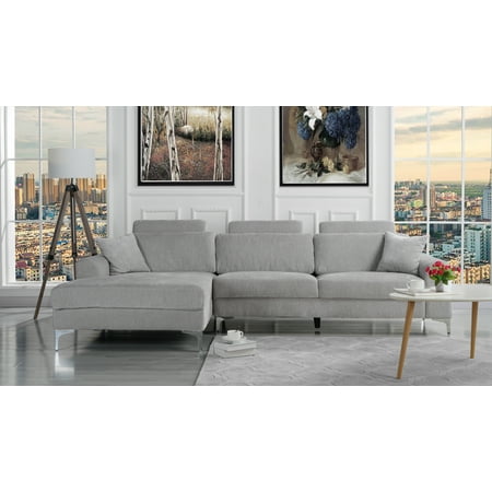 Modern L Shape Sectional Sofa With Extra Wide Chaise Walmart Com
