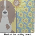 thumbnail image 5 of Summer Sunflowers Longhair Red Pedbald Dachshund Glass Cutting Board Large 12 in x 15 in, 5 of 5