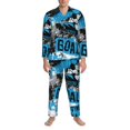 thumbnail image 3 of Daiia Football Time for Men's Long-Sleeved Pajama Set – Soft & Comfortable Sleepwear Button-Up Pajamas Cozy Lounge Wear-Medium, 3 of 7