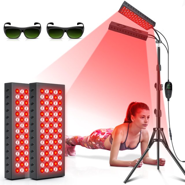 Lámpara de terapia de luz roja Astarexin 55 W de doble cabezal 660 nm y 850 nm