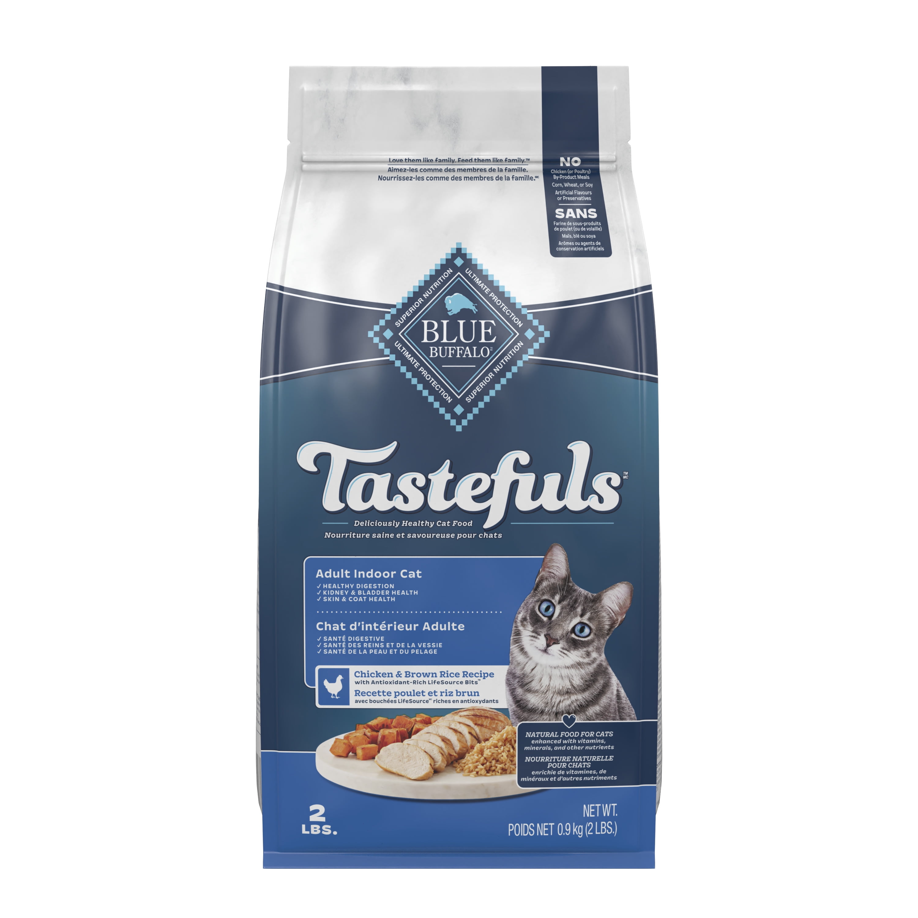 Blue Buffalo Tastefuls Chicken and Brown Rice Adult Indoor Dry Cat Food, 0.9kg