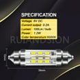 thumbnail image 2 of Ruiandsion Festoon Dome Map Light White DE3423 2 Pcs 39mm 3014 SMD 24-LED Error Free Internal 6V, 2 of 8