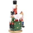 thumbnail image 5 of Soldado Cascanueces De Madera, 4 Soldados, Caja De Música, 21 Cm, Juguete Mecánico para Decoración Navideña, Regalo De Cumpleaños para Niños Verde, 5 of 5
