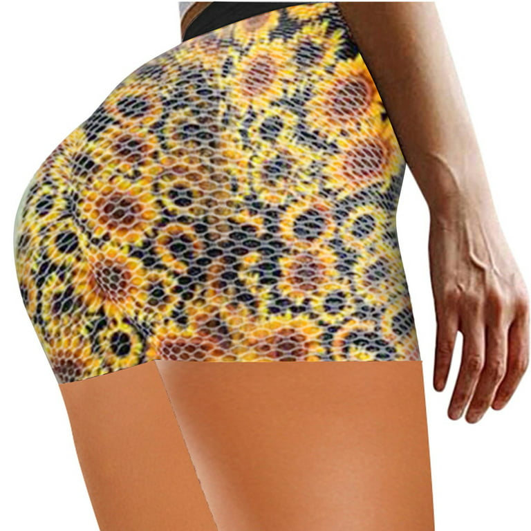 Womens Sexy Ruched Butt Lifting Gym Shorts High Waisted Booty Yoga