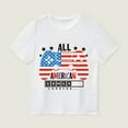 thumbnail image 3 of Tfken Tops For Girls Toddler Size 6-7 Years The Fourth Of July Short Sleeve Cartoon Print Cute Tee Independence Day Patriotic White T-Shirts, 3 of 4