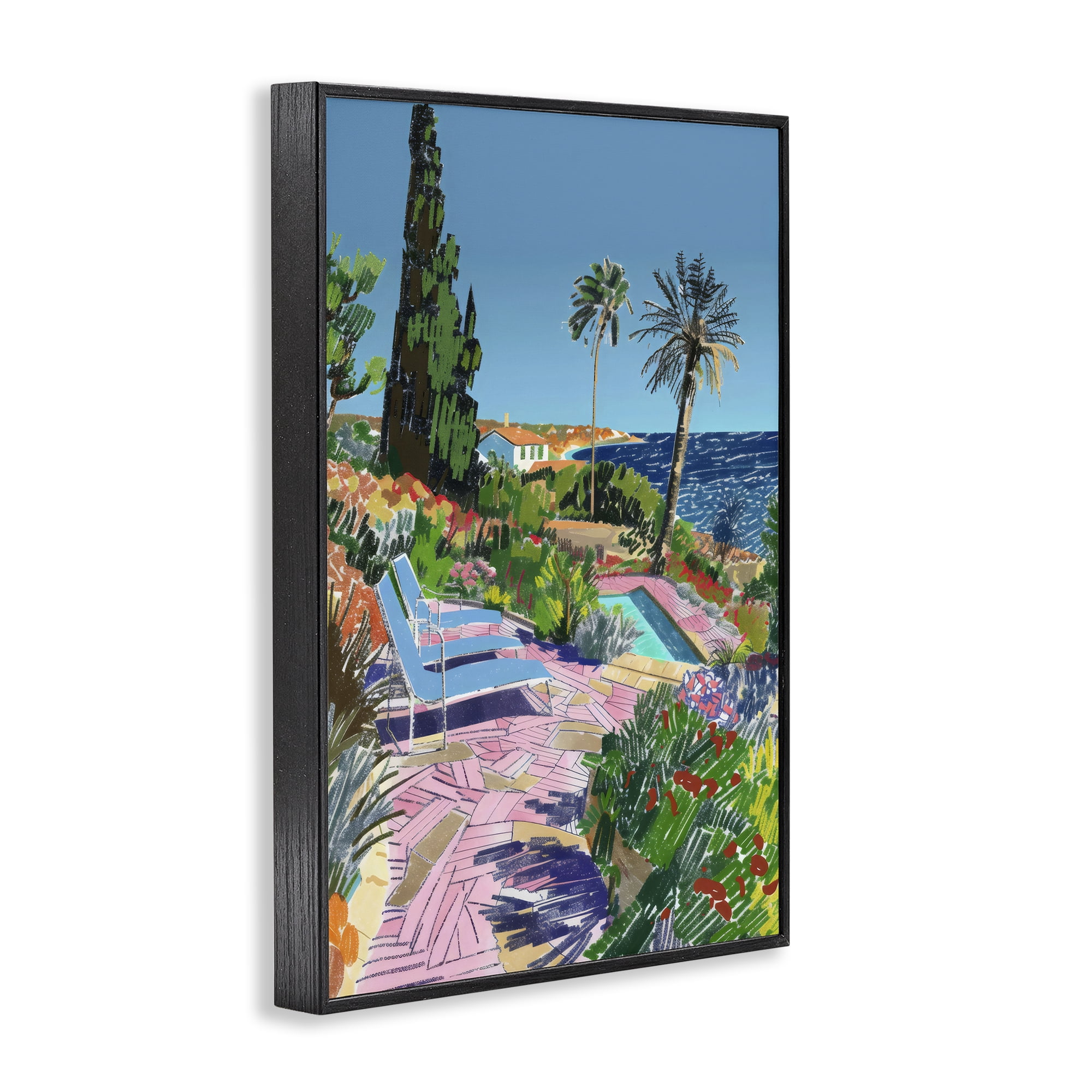 Stupell Industries Pool View to Ocean Black Framed Giclee Art, design by Creative Studio