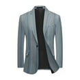 thumbnail image 3 of Cloudstyle Men's Striped Notched Lapel Single-Breasted Blazer, 1-Button Formal Jacket with Back Vent & Functional Pockets, 3 of 10