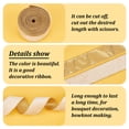 thumbnail image 4 of Single Face Velvet Wired Ribbon Gold Edged Polyester Back Ribbon for Bowknot Making White 2-3/8 inch(60mm) 10 yards, 4 of 6