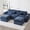 Blue, variant on YINIX 120" Modular Sectional Sofa with Movable Ottomans, U-Shaped Couch for Living Room, No Assembly Required, Beige
