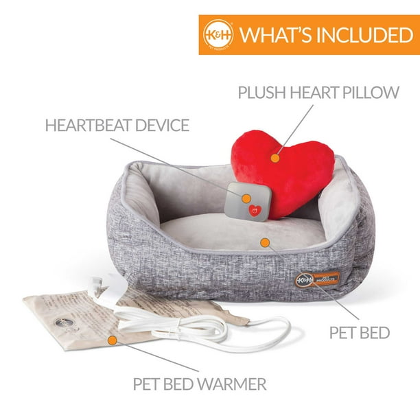 K&H Pet Products Mother's Heartbeat Heated Kitty Pet Bed with Heart