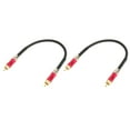 thumbnail image 2 of Cable RCA profesional de 2 piezas con doble blindaje, chapado en oro, conector RAC a RCA macho a macho para amplificador de TV y DVD, 0,3 m/1,0 pies, color rojo, 2 of 12
