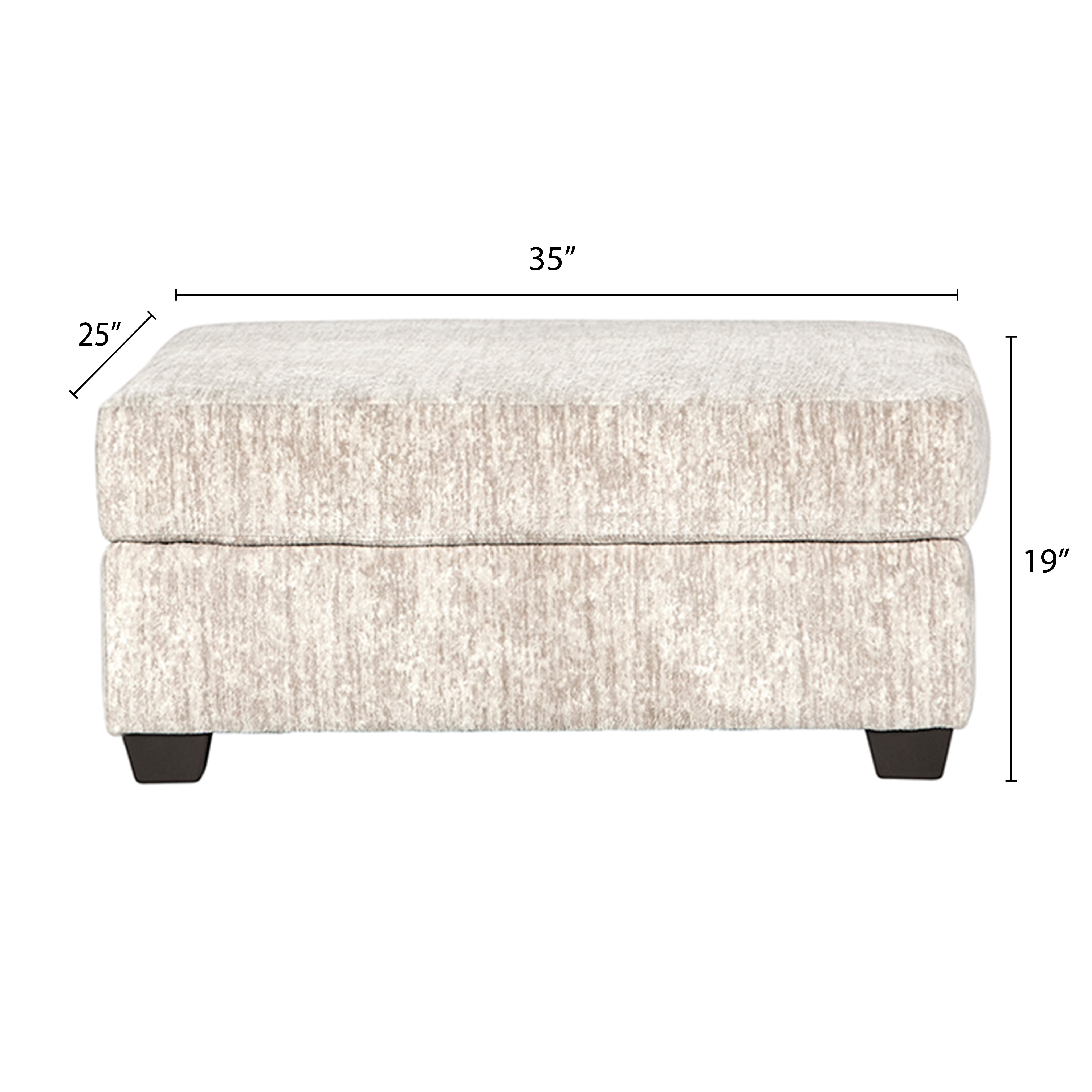 Roundhill Furniture Nason Living Room Ottoman, Parchment