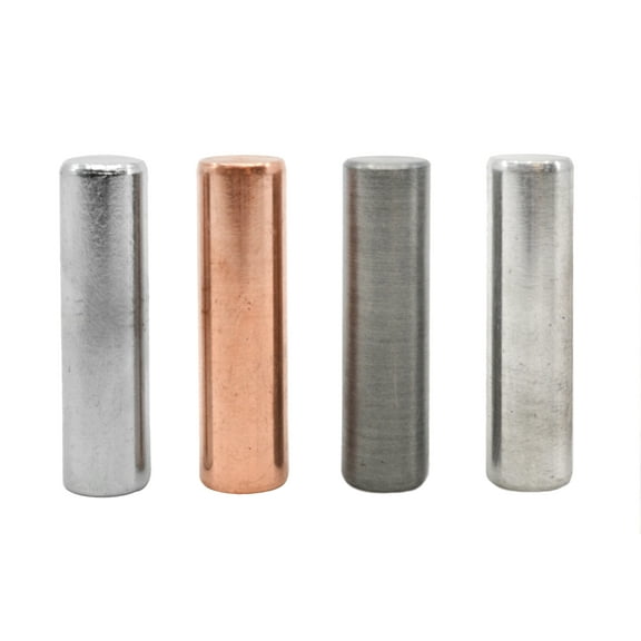 Eisco Labs 4 piece Specific Gravity Metal Cylinder Set - Aluminum, Brass, Copper, and Steel