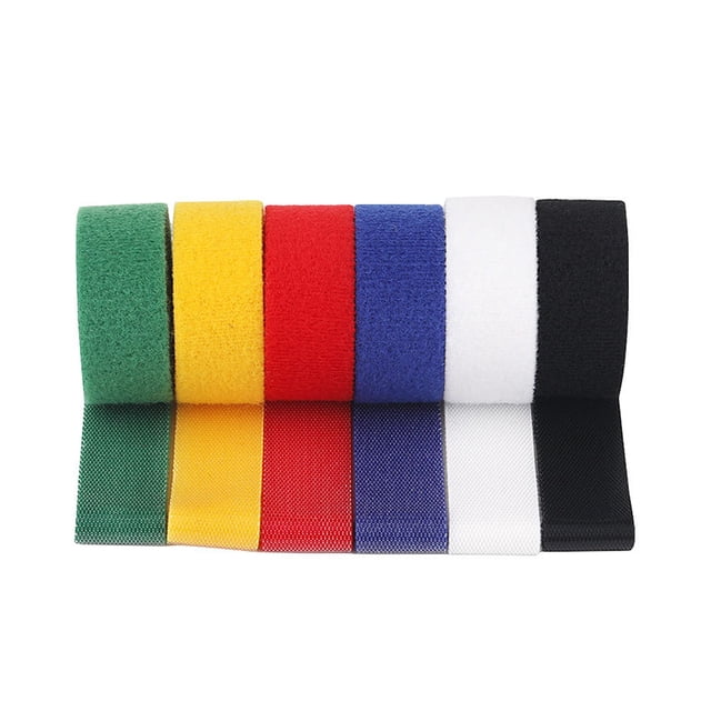 Generic 6-Pack Mixed Color Nylon Cable Ties, 15mm x 1.5m, Anti-Tangle Wire Management Straps for Neat Organization