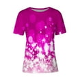 thumbnail image 4 of ICHUANYI Womens Casual Sparkling Crystal Print Crew Neck Short Sleeve Top Fashion Clothing, 4 of 4