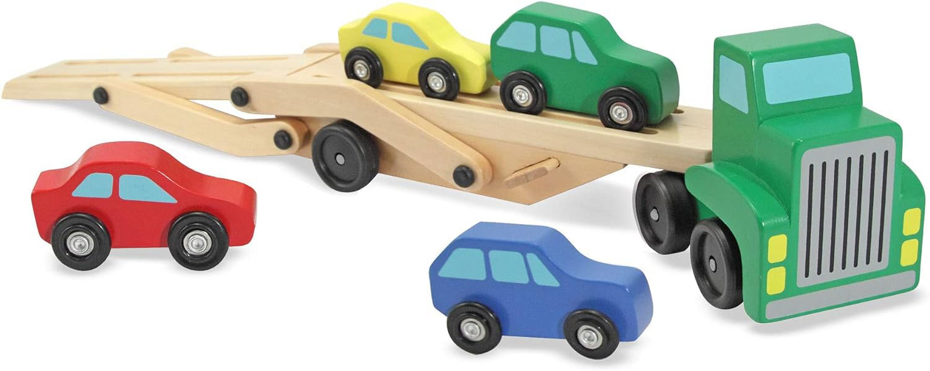  Melissa & Doug Magnetic Car Loader Wooden Toy Set With 4 Cars  and 1 Semi-Trailer Truck - Crane Wooden Toy, Vehicle Toys For Kids Ages 3+  : Melissa & Doug: Toys & Games