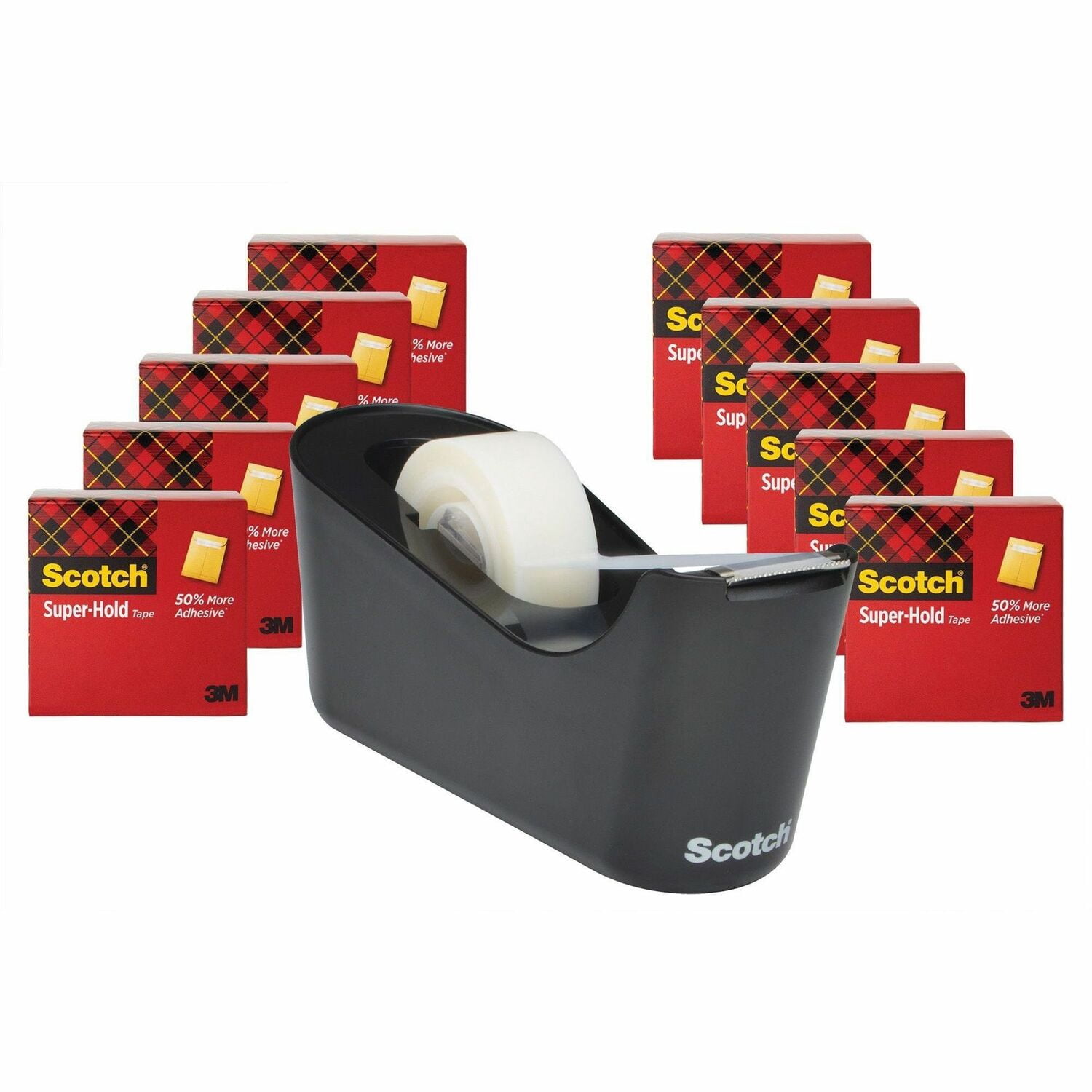 Scotch, MMM700K10C18BLK, Super-Hold Tape, 10 / Pack, Clear