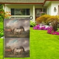 thumbnail image 3 of Wukai Three Horses Oil Painting Print Garden Flag 12.5x18 Inch Double Sided Sun-resistant Rain-resistant, Wrinkle-resistant Colorfast(Only Flag), 3 of 7