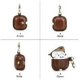 thumbnail image 6 of Hiram Leather AirPods 4 Case Cover,  AirPods 4 (2024) Bluetooth Wireless Charging Earbuds Case with a metal Hook and Metal Snap , Coffee, 6 of 8