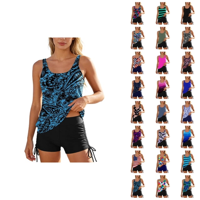 Maillots de Bain pour Femmes Tankini 2026 Mode Modeste Haut Couvrant avec Shorts Taille Haute Maillots de Bain pour Femmes 2 Pcs