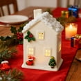 thumbnail image 3 of Christmas Ceramic Hollow Small House Ornament - LED Light-Up Holiday Decoration, Ceramic House with LED Lights for Home Decor, Festive Small Gift for Friends, Christmas House Ornament, 5.2*3.58in, C, 3 of 7