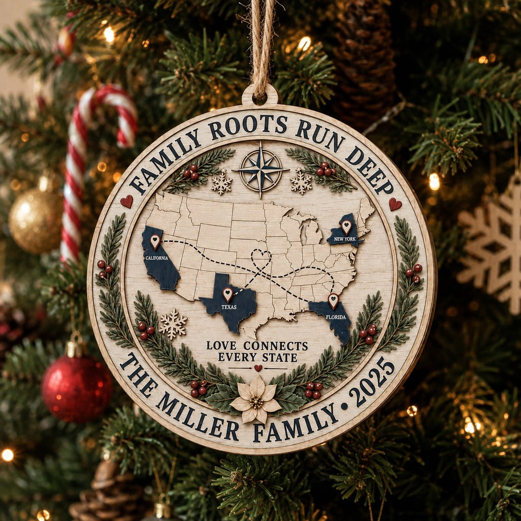 Personalized Family Roots Across States Christmas Ornament - Walmart.com