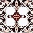 thumbnail image 3 of Metal Light Switch Plate Cover White Red Mandala Flower Tile Pattern MDL029, 3 of 13