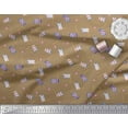 thumbnail image 1 of Soimoi Brown polyester Crepe Fabric Anchor Hook & Small Country Flag Print Fabric by the Yard 52 Inch Wide, 1 of 1