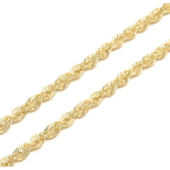 Marked Pure Real 14k 100% Yellow Gold Hollow Rope Chain Necklace Men's Women's 2.5 mm 18" New