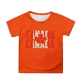 thumbnail image 1 of PMVFHDE T-Shirt à Manches Courtes pour Filles, Col Rond, Coupe Décontractée, Basique, Orange, 6-7 Ans, 1 of 4