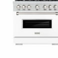 thumbnail image 2 of ZLINE 36 in. 5.2 cu. ft. Classic Gas Range with 6 Burner Cooktop and Convection Gas Oven in Stainless Steel with White Matte Door (CGR-WM-36), 2 of 2