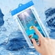 thumbnail image 4 of Funda transparente grande para móvil, ideal para buceo, natación, 30 metros de resistencia IPX8, apta para móviles de menos de 7 pulgadas. 2 fundas impermeables., 4 of 9