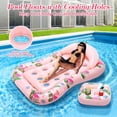 thumbnail image 3 of Flotador inflable para piscina MoKo para adultos, salón de agua, color rosa flamenco, 3 of 8
