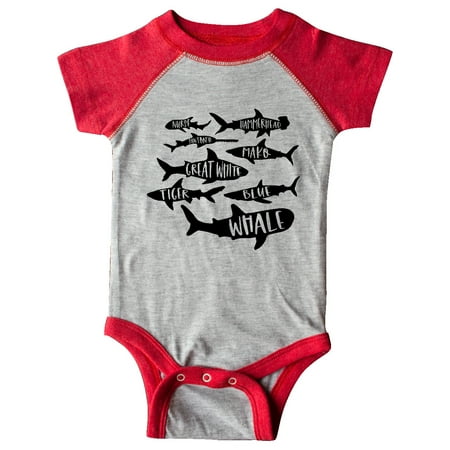 

Inktastic Types of Sharks Gift Baby Boy or Baby Girl Bodysuit