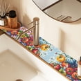 thumbnail image 2 of Yayeee Faucet Mat for Kitchen Sink 14.7" Diatomite Long Splash Guard Pad, Blue Floral Tomatoes, 2 of 7