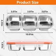 thumbnail image 2 of ABCISI 2Pack Stainless Steel Snack Box Container, Reusable Metal Bento Box, Leak Proof 3 Compartment Divided Food Storage Containers for Travel Home Picnic Work (orange lids), 2 of 7