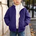 thumbnail image 2 of Boys Winter Quilted Jacket Warm Sherpa Fleece Lined Diamond Stitch Coat,Stand Collar Zip Up Windbreaker with Pockets (Sizes 6-14), 2 of 7