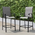 thumbnail image 6 of Nuu Garden Patio Textilene Bar Stools Set of 2, 23" High Backrest Outdoor Bar Stools with Metal Legs for Kitchen Patio Garden, Gray, 6 of 10