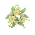 thumbnail image 3 of Candle Rings Wreaths 1-4PC, Artificial Hydrangea & Eucalyptus Wreath for Pillar Candle Holder, Small Boho Wreath for Wedding, Table, Home & Door Decoration, 3 of 5