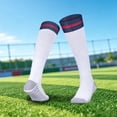 thumbnail image 2 of Kids Soccer Socks Striped Knee High Tube Socks Football Uniform Sports Socks for Boys Girls, 2 of 4