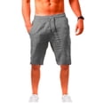 thumbnail image 5 of Pantalones cortos deportivos casuales de verano para hombre, de lino y algodón, sueltos y transpirables, 5 of 5